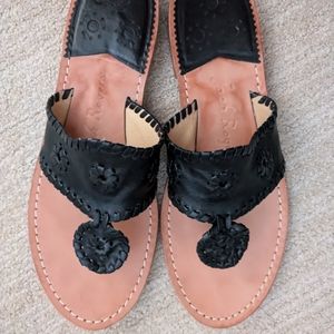 Jack Rogers Black Leather Sandals